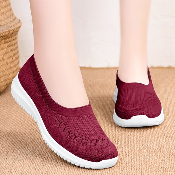 YOUYEDIAN Orthopedic Dress Shoes for Women Arch Support Running Shoes Breathable Non Slip Slip on House Shoes Mesh Stretch Comfortable 2026 Foam Shoes