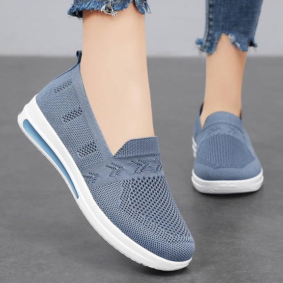 YOUYEDIAN Orthopedic Dress Shoes for Women Arch Support Running Shoes Breathable Slip on Non Slip Work Shoes Knitted Mesh Stretch Comfort 2026 New Orthopedic Shoes
