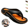 thumbnail image 1 of YOUYEDIAN Orthopedic Flip Flops For Men Stylish Arch Support Slippers Slip on Soft Sandals Summer Beach Shoes Non-Slip(Orange), 1 of 5