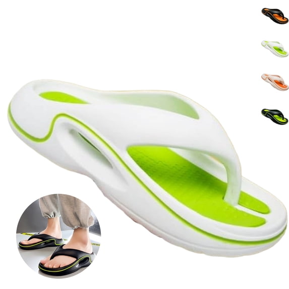 YOUYEDIAN Orthopedic Flip Flops For Men Stylish Arch Support Slippers Slip on Soft Sandals Summer Beach Shoes Non-Slip(White)