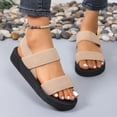 thumbnail image 1 of YOUYEDIAN Orthopedic Sandals for Women Summer Flat Arch Support Dress Shoes Comfy Non Slip Slip on Open Toe Slippers, 1 of 6
