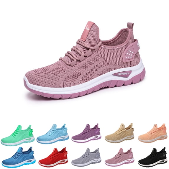 YOUYEDIAN Orthopedic Shoes for Women Arch Support Golf Shoes Breathable Slip on Non Slip Walking Shoes Mesh Stretch Comfortable 2026 Orthopedic Shoes Light pink_002 Pink