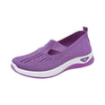 thumbnail image 1 of YOUYEDIAN Orthopedic Shoes for Women Arch Support Golf Shoes Wide Slip on Non Slip Work Shoes Knitted Mesh Stretch Comfortable 2026 New Orthopedic Shoes (Purple), 1 of 4