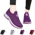 thumbnail image 1 of YOUYEDIAN Orthopedic Shoes for Women Breathable Walking Sneakers Slip on Trainers Ladies Comfortable Casual Athletic Shoe Thick Bottom (Purple, 8 Wide), 1 of 6