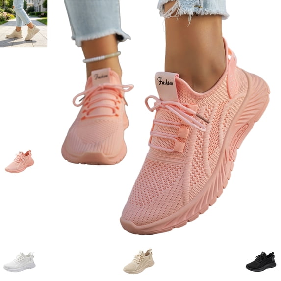 YOUYEDIAN Orthopedic Shoes for Women Fashion Breathable Mesh Round Toe Versatile Comfy Platform Soft Sneakers Casual Sport Non Slip Running Shoes