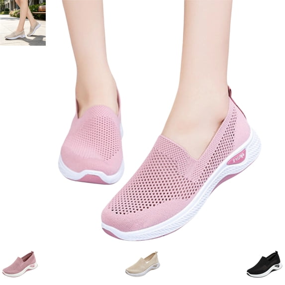 YOUYEDIAN Orthopedic Shoes for Women Versatile Platform Breathable Mesh Fashion Sport Slip On Sneakers Casual Soft Comfy Walking Shoes