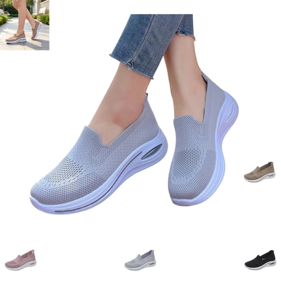 YOUYEDIAN Orthopedic Shoes for Women Versatile Slip On Breathable Comfortable Casual Sport Soft Round Toe Sneakers Fashion Mesh Outdoor Walking Shoes