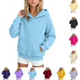 thumbnail image 1 of YOUYEDIAN Oversized Hoodies for Teen Girls Preppy Hooded Sweatshirts Casual Trendy Long Sleeve Pullover Tops, 1 of 5