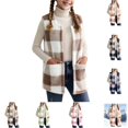 thumbnail image 1 of YOUYEDIAN Plaid Fleece Vest for Girls Casual Warm Fuzzy Sleeveless Jacket Fashion Fluffy Outerwear, 1 of 1