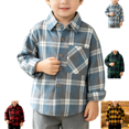 thumbnail image 1 of YOUYEDIAN Plaid Shirts for Boys Long Sleeve Button Down Shirts Casual Collared Cotton Tops, 1 of 5