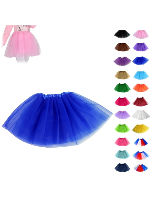 Summer Tutu Skirts for Girls Kids Stretchy Waist Puffy Ballet Princess Tulle Skirt