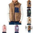 thumbnail image 1 of YOUYEDIAN Plush Vest Jacket for Boys Kids Fall Winter Warm Fuzzy Zipper Sleeveless Mock Neck Coat, 1 of 5
