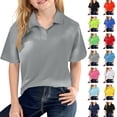 thumbnail image 1 of YOUYEDIAN Polo Shirts for Boys Size 9-10 Kids Summer Dress Short Sleeve School Uniform Toddler Golf Collared Outfits Girls Athletic Tshirts (Gray), 1 of 4