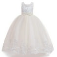 thumbnail image 1 of YOUYEDIAN Princess Lilac Long Girls Pageant Dresses Kids Prom Puffy Tulle Ball Gown Girl Dress For Wedding Beige 8-9 Years, 1 of 7