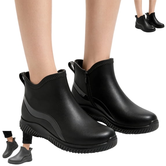 YOUYEDIAN Rain Boots Men Lightweight Rubber Waterproof Garden Shoes Outdoor Breathable Non-Slip Ankle Booties