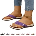 thumbnail image 1 of YOUYEDIAN Sandals Women Summer Slip on Beach Slippers Comfortable Vacation Non Slip Orthopedic Flat Shoes (Purple), 1 of 5