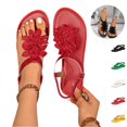 thumbnail image 1 of YOUYEDIAN Sandals for Women Summer Flat Sandals Fashion Comfortable Slippers Beach Open Toe Shoes(Red), 1 of 5