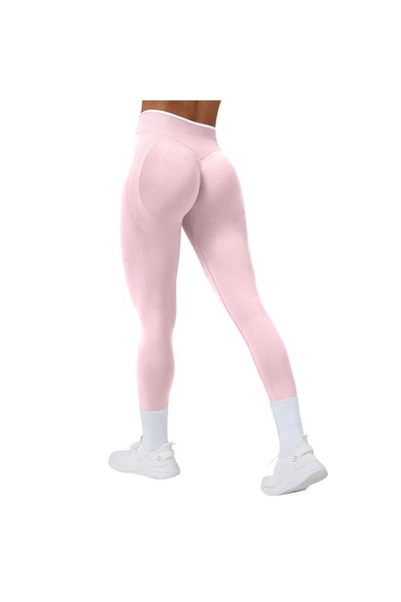 Scrunch Butt Lifting Leggings for Women Gym Seamless Workout Leggings Mid Low Waist Tummy Control Yoga Pants (Light pink, M)
