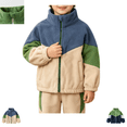thumbnail image 1 of YOUYEDIAN Sherpa Jacket for Toddler Casual Color Block Design Zipper Warm Comfy Coat Long Sleeve High Neck Jacket, 1 of 5