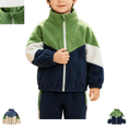 thumbnail image 1 of YOUYEDIAN Sherpa Jacket for Toddler Casual Color Block Design Zipper Warm Comfy Coat Long Sleeve High Neck Jacket, 1 of 5