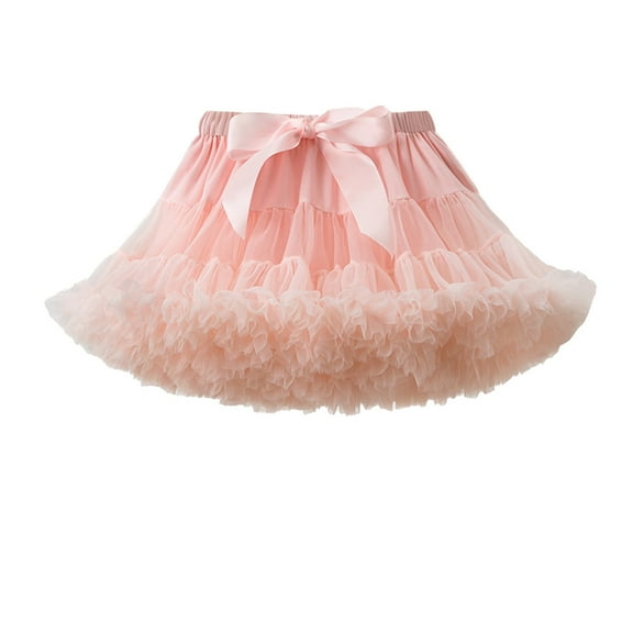 YOUYEDIAN Skirts for Girls Puffy Tulle Kids Tutu Skirt Summer Ballet Skirts for Girls Rose Gold Stretchy Waist Princess Skirt,Rose Gold S