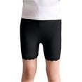 thumbnail image 1 of YOUYEDIAN Slip Shorts Girls Lace Trim Short Leggings Stretch Mid Thigh Undershorts (Black, 9-10 Years), 1 of 3