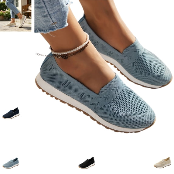 YOUYEDIAN Sneakers for Women Fashion Breathable Mesh Comfy Casual Slip On Soft Mesh Sneakers Round Toe Versatile Platform Sport Shoes