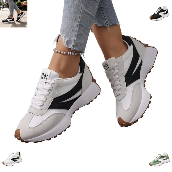 YOUYEDIAN Sneakers for Women Fashion Lace-up Comfy Versatile Round Toe Breathable Sneakers Casual Outdoor Sport Platform Shoes