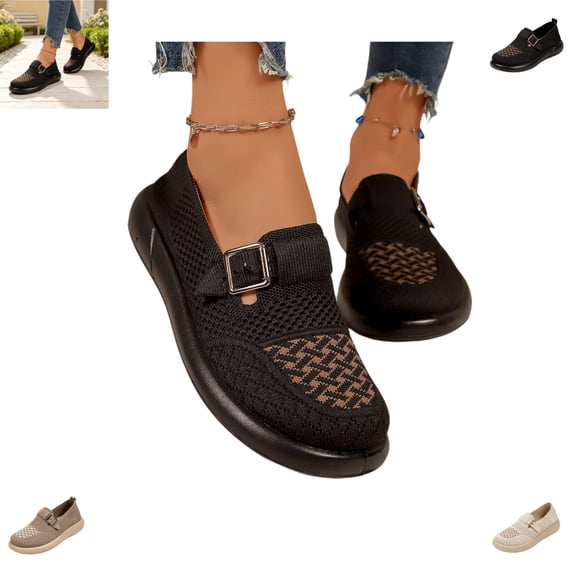 YOUYEDIAN Sneakers for Women Fashion Round Toe Breathable Versatile Platform Soft Belt Design Flats Casual Non Slip Walking Shoes