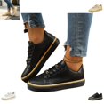 thumbnail image 1 of YOUYEDIAN Sneakers for Women Fashion Round Toe Slip On Platform Flat Sneakers Casual Outdoor Strap Design Walking Shoes, 1 of 5
