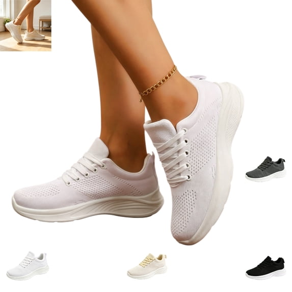 YOUYEDIAN Sneakers for Women Orthopedic Versatile Breathable Mesh Slip On Comfy Sneakers Round Toe Sport Casual Shoes