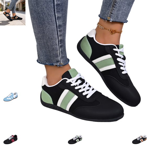 YOUYEDIAN Sneakers for Women Round Toe Lace-up Fashion Round Toe Casual Sport Slip On Sneakers Versatile Outdoor Comfy Flat Shoes