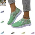thumbnail image 1 of YOUYEDIAN Sneakers for Women Versatile Print Comfy Slip On Casual Round Toe Soft Mesh Flat Sneakers Fashion Platform Breathable Walking Shoes, 1 of 5