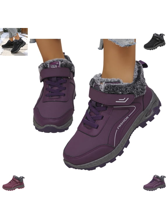 Sneakers for Women Winter Plush Fashion Platform Heel Comfy Boots Versatile Sport Hiking Ankle Shoes