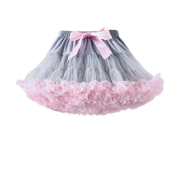YOUYEDIAN Summer Skirts for Girls Puffy Tulle Ballet Tutu Skirt Light pink Princess Skirt Stretchy Waist Ballet Skirt Kids,Light pink XS