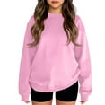 thumbnail image 1 of YOUYEDIAN Sweatshirts for Teen Girls Fall Winter Long Sleeve Pullover Lightweight Round Neck Sweatshirts Pink 5-6 Years, 1 of 6