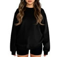 thumbnail image 1 of YOUYEDIAN Sweatshirts for Teen Girls Kids Fall Long Sleeve Pullover Warm Crewneck Sweatshirts Black 13-14 Years, 1 of 6