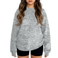 thumbnail image 1 of YOUYEDIAN Sweatshirts for Teen Girls Winter Long Sleeve Pullover Cute Round Neck Sweatshirts Light Gray 9-10 Years, 1 of 6