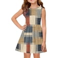 thumbnail image 1 of YOUYEDIAN Teen Girls Summer Dress Kids Cute Sleeveless Floral Print Patchwork Dresses Toddler Casual Crew Neck Sundress (Earthy Yellow, 8-9 Years), 1 of 4