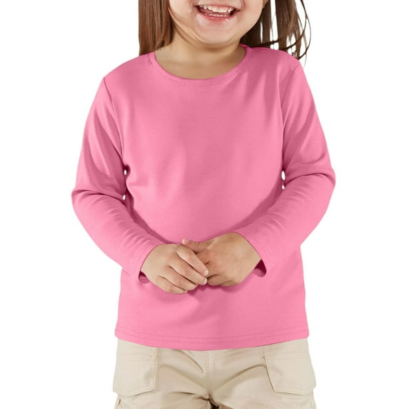 YOUYEDIAN Toddler Baby Girls Long Sleeve T Shirt Little Kids Fall Crew Neck Tops Casual Tees (Pink, 9-10 Years)