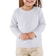 thumbnail image 1 of YOUYEDIAN Toddler Baby Girls Long Sleeve T Shirt Little Kids Fall Crew Neck Tops Casual Tees (White, 3-4 Years), 1 of 4