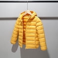 thumbnail image 1 of YOUYEDIAN Toddler Boy Girl Outerwear Coat Fall Winter Long Sleeve Hooded Puffer Jackets Light Weight Water Resistant Packable Padded Coat Yellow 5T, 1 of 3