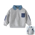 thumbnail image 1 of YOUYEDIAN Toddler Boys Fleece Sweatshirts Casual Cute Long Sleeve Lapel Pullover Sweater, 1 of 5