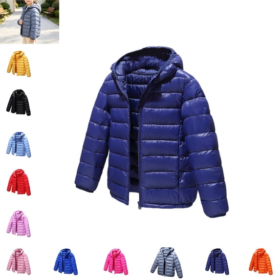 YOUYEDIAN Toddler Coat Winter Comfortable Warm Long Sleeve Hooded Fashion Solid Color Jacket Casual Lightweight Fitness Zipper Coat