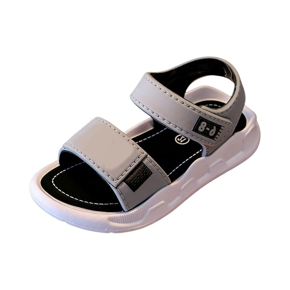 YOUYEDIAN Toddler Girls Boys Summer Sandals Unisex Kids Open Toe Rubber Sole Non-Slip Platform Sandals Baby Outdoor Walking Sport Beach Sandals (Gray, 13 Little Kid)