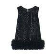 thumbnail image 1 of YOUYEDIAN Toddler Girls Sequin Dress A-Line Sparkly Sleeveless Wedding Gown Party Dresses for Girls (Black, 8-9 Years), 1 of 4