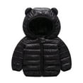 thumbnail image 1 of YOUYEDIAN Toddler Kids Baby Boy Girl Bear Lightweight Hooded Coat Winter Light Jacket Winter Outwear Black 4T, 1 of 3