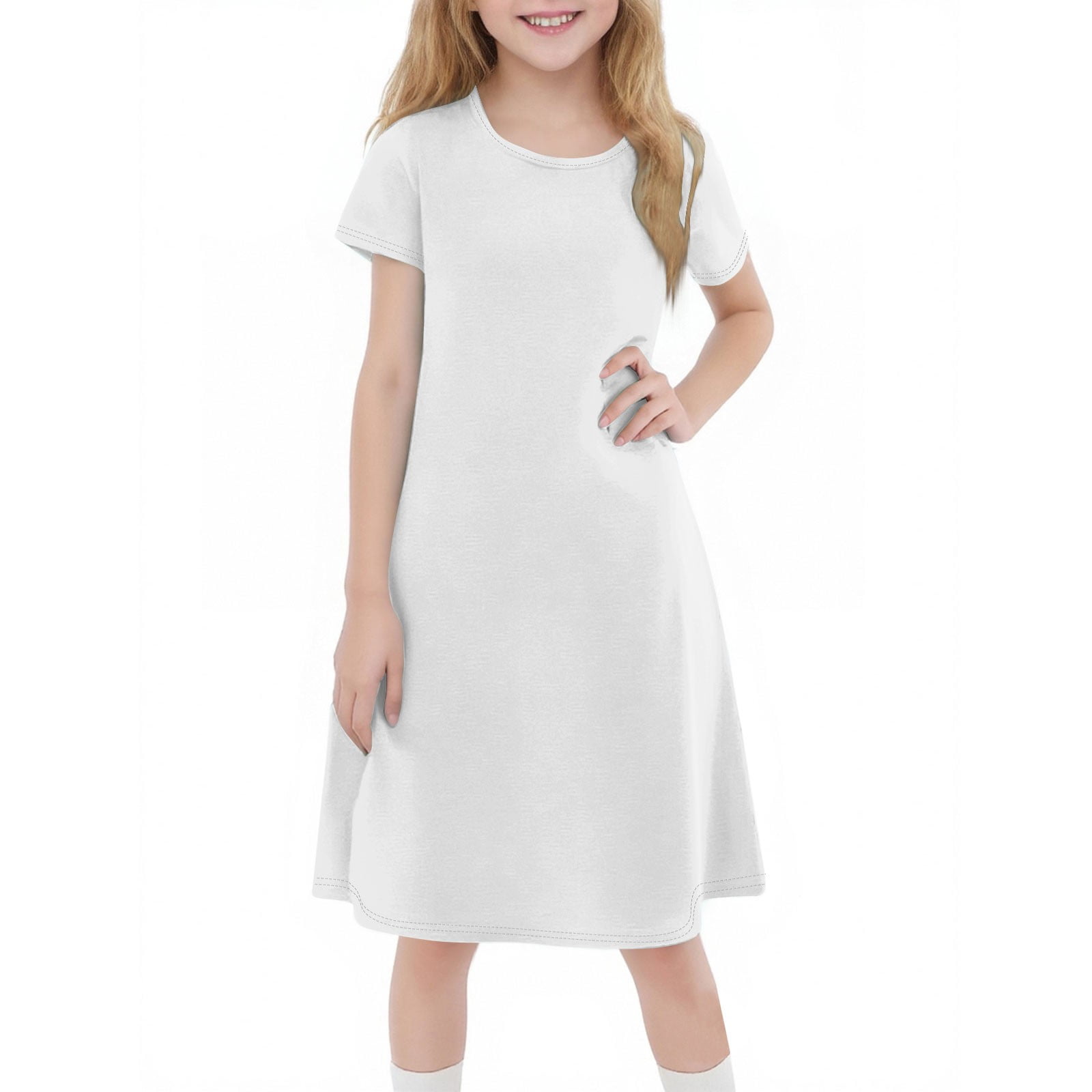 YOUYEDIAN White Teen Dresses 2026 Summer Cute Dresses Short Sleeve — free download