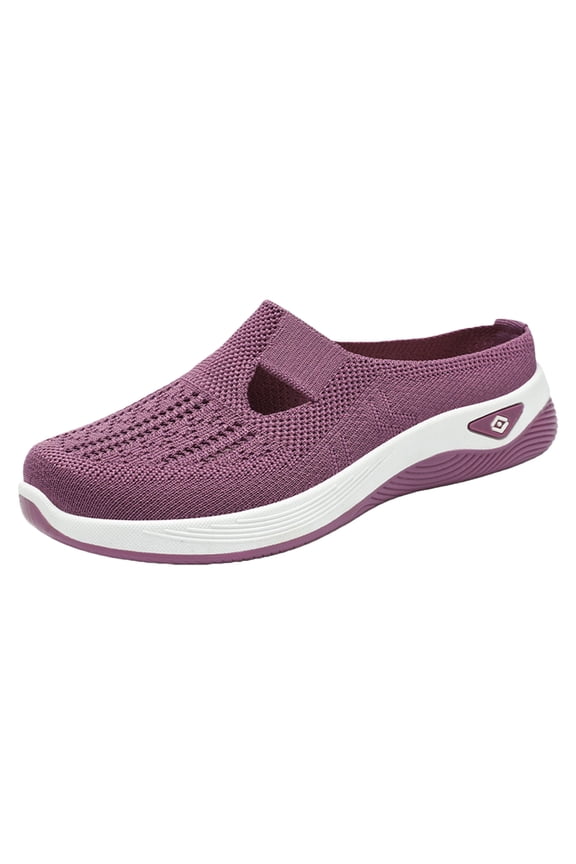 Women Comfy Orthopedic Walking Shoes, 2026 New Orthopedic Shoes for Women Breathable Slip On Arch Support Non-Slip Sneakers (Purple, 8.5 Wide)