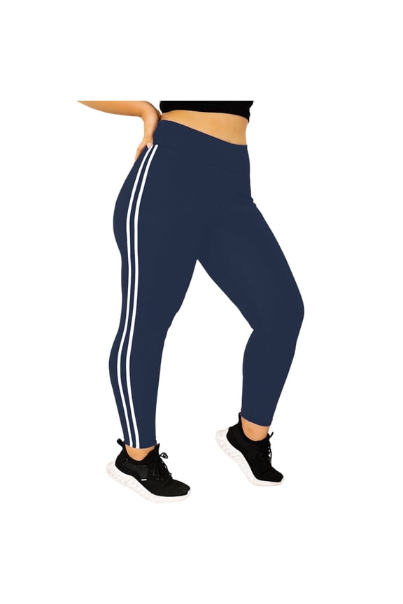 Women's Light Support Leggings - Seamless Construction for Yoga & Exercise (Navy, 5XL)